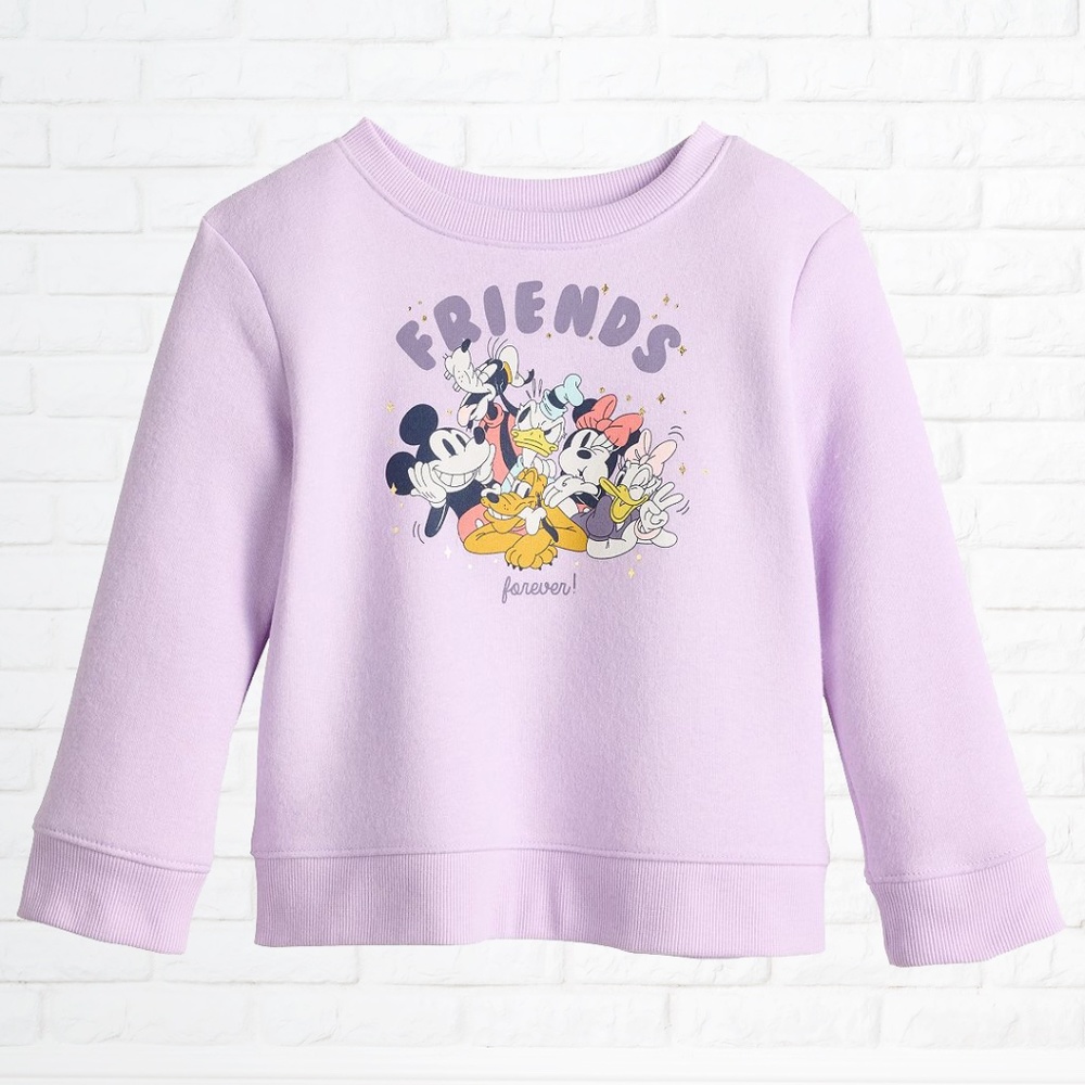 NWT Disney's Minnie Mouse & Friends Toddler Girl Fleece Crewneck  - Size 4T